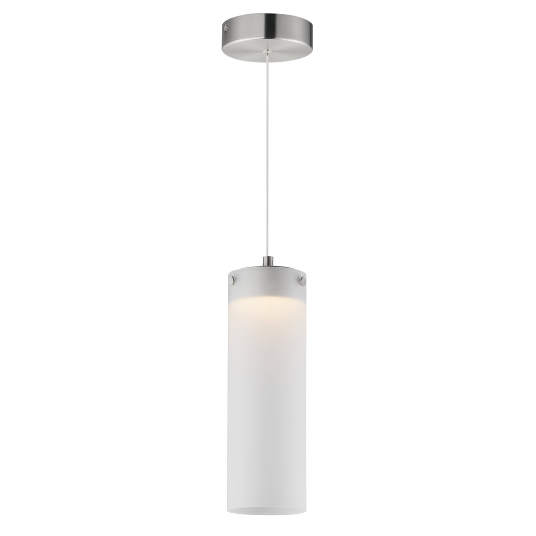 Highball - LED Pendant in Frosted Satin Nickel by ET2 Lighting