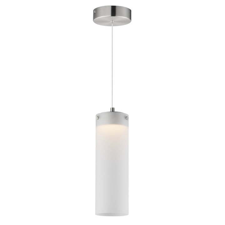 Highball - LED Pendant in Frosted Satin Nickel by ET2 Lighting