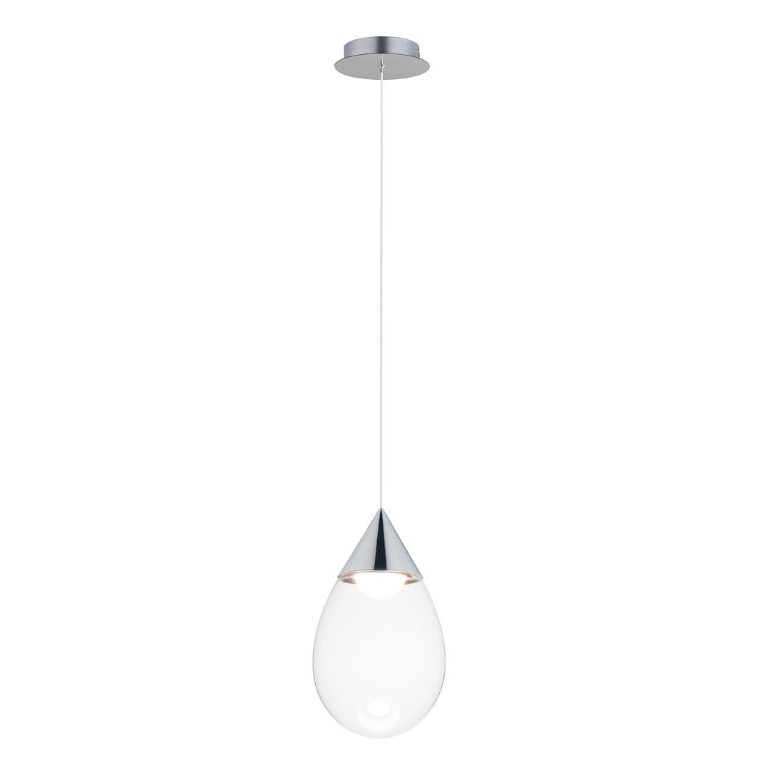 Dewdrop - Large LED Pendant in Polished Chrome / Clear by ET2 Lighting