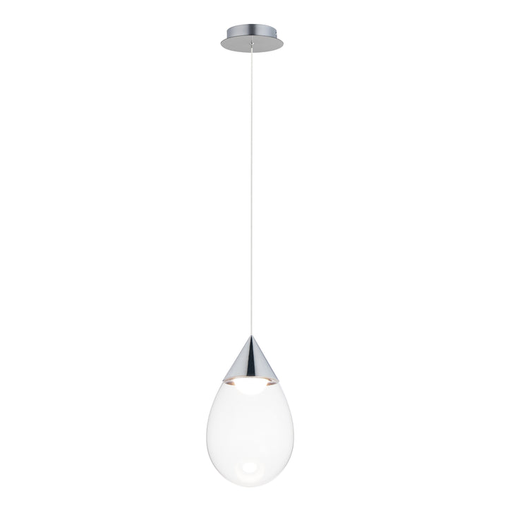 Dewdrop - Large LED Pendant in Polished Chrome / Clear by ET2 Lighting