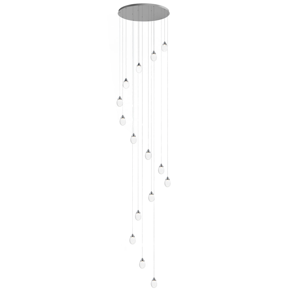Dewdrop - 15-Light LED Pendant in Polished Chrome / Clear by ET2 Lighting