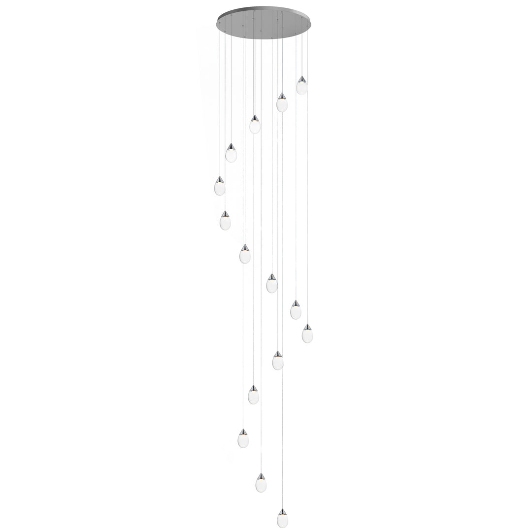 Dewdrop - 15-Light LED Pendant in Polished Chrome / Clear by ET2 Lighting