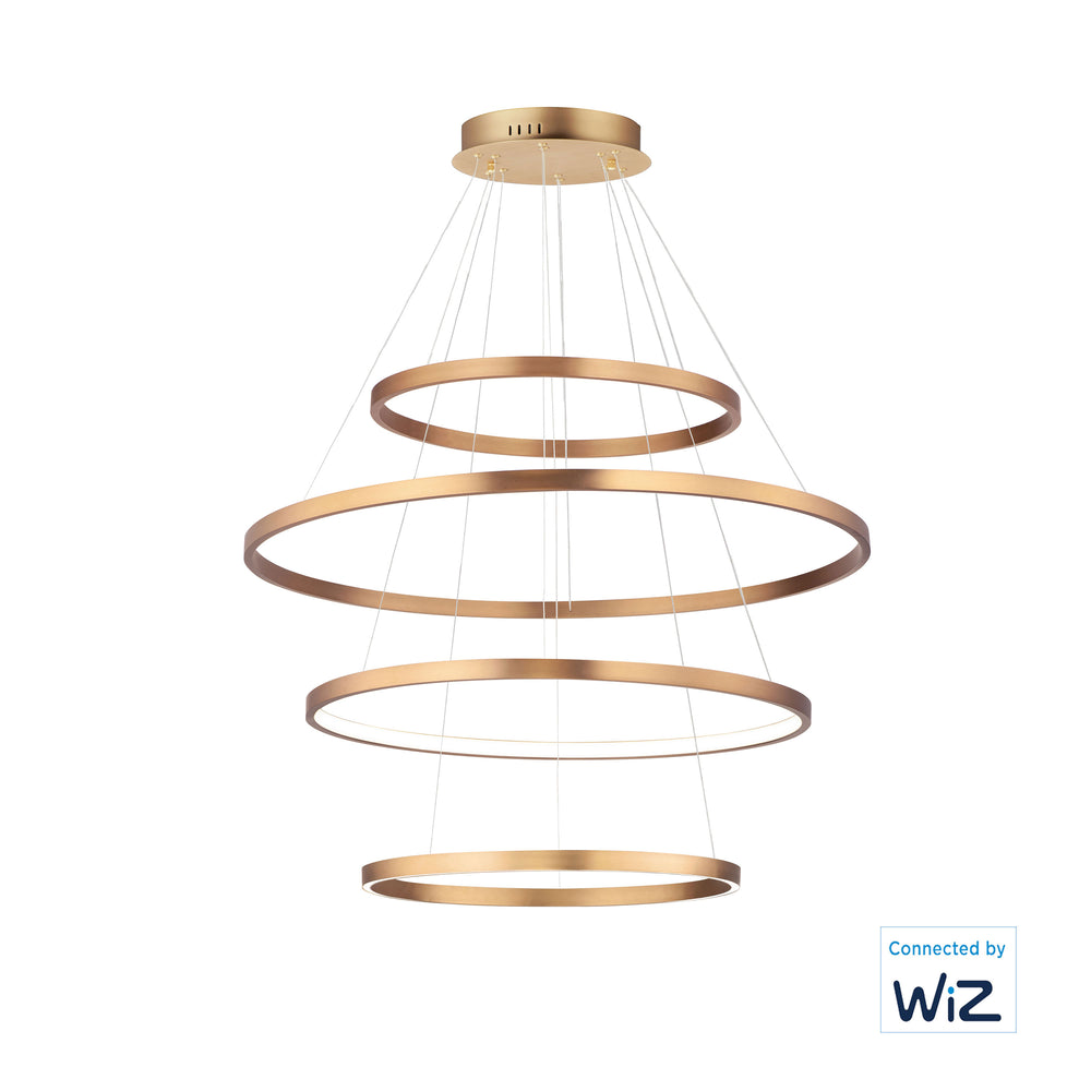 Groove - 4-Tier LED Pendant WiZ in Gold by ET2 Lighting