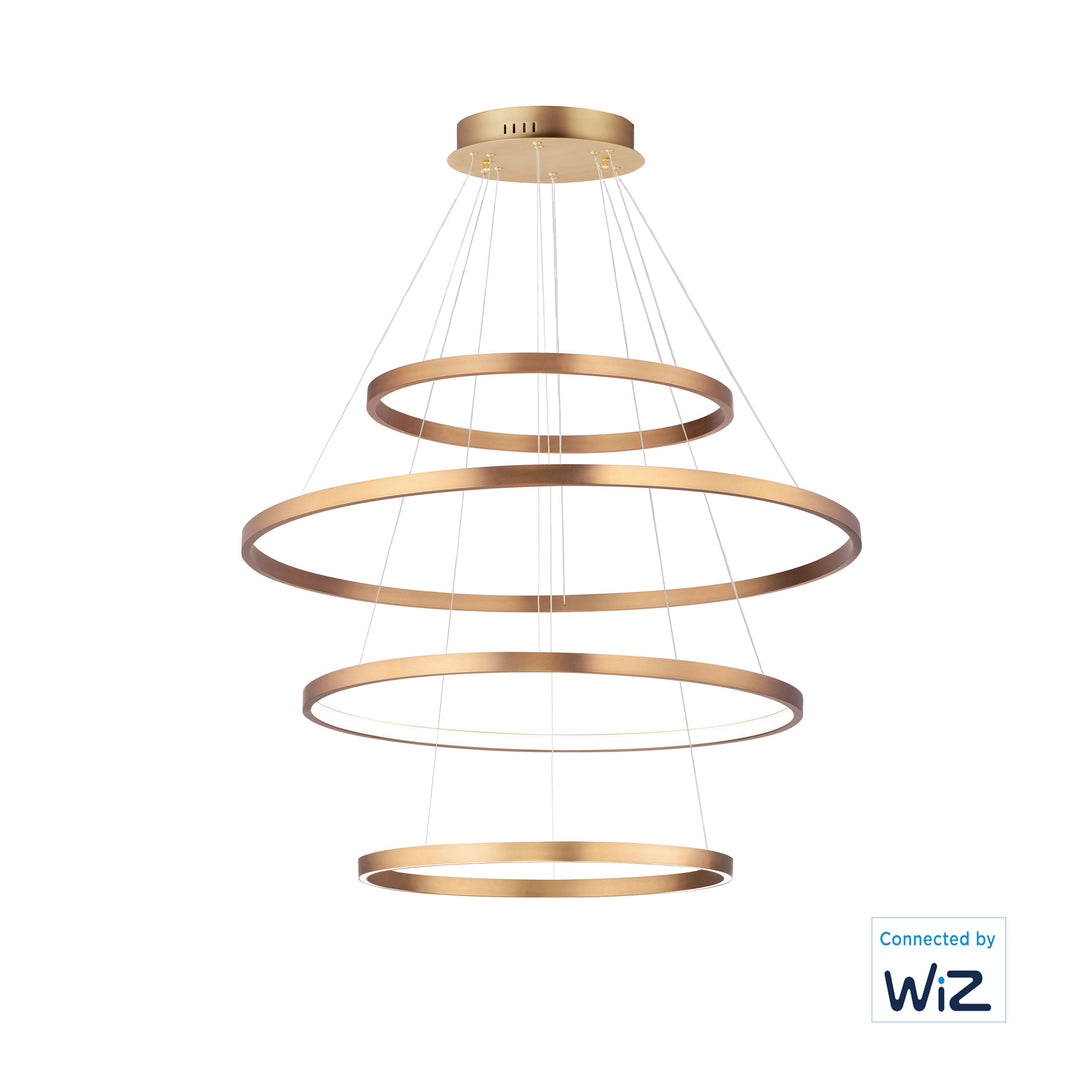 Groove - 4-Tier LED Pendant WiZ in Gold by ET2 Lighting
