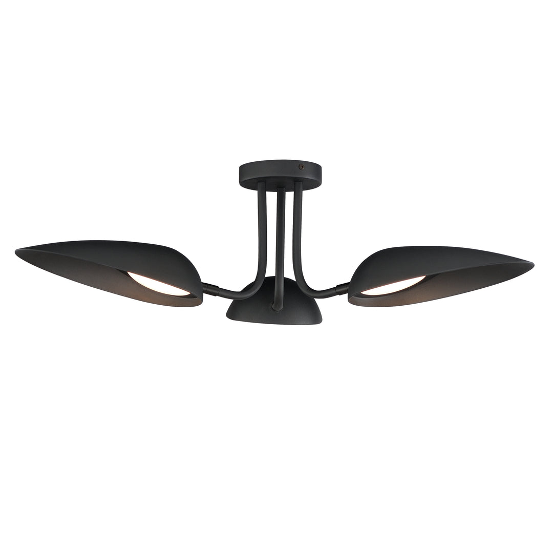 Marsh - 3-Light LED Semi-Flush Mount in Black by ET2 Lighting