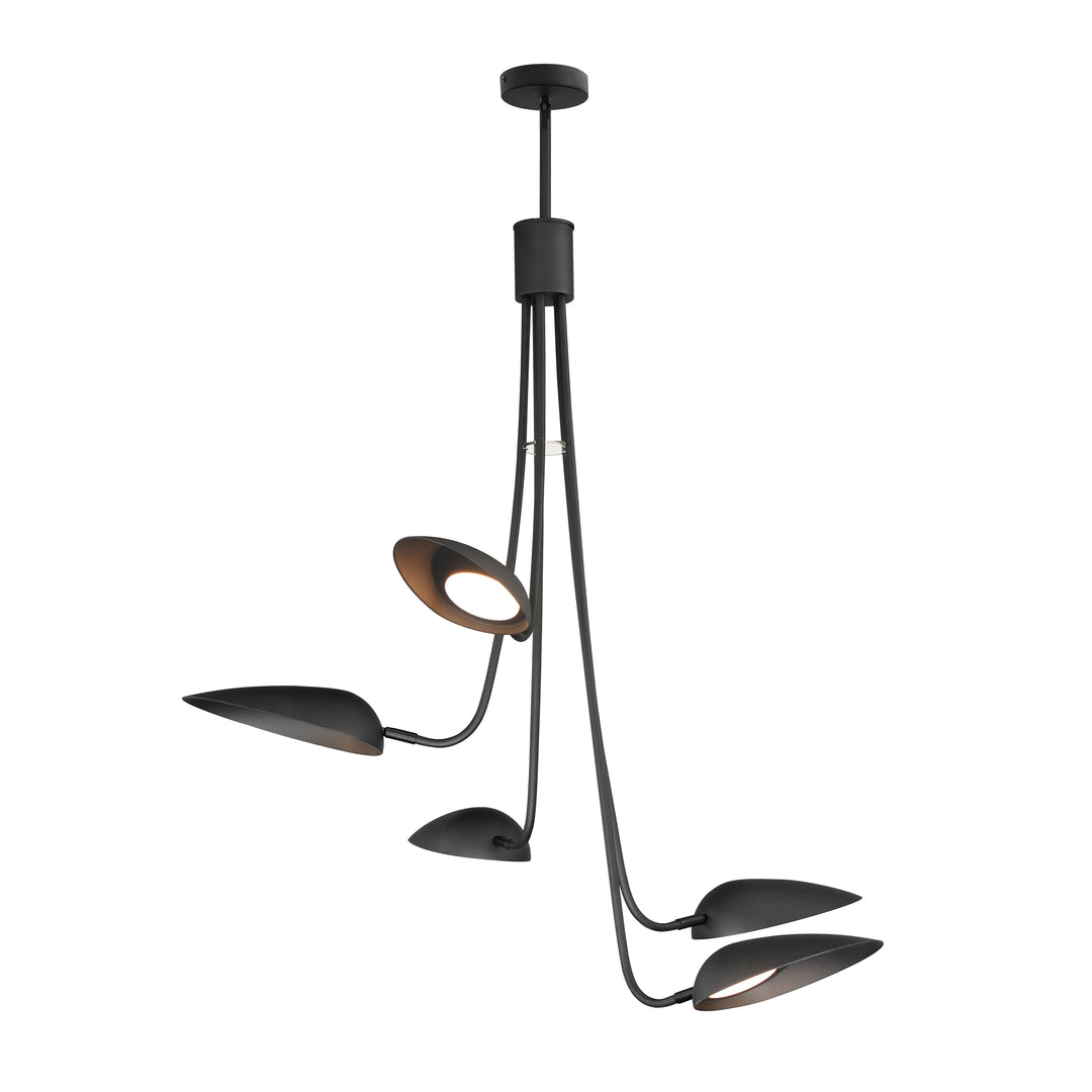 Marsh - 5-Light LED Pendant in Black by ET2 Lighting