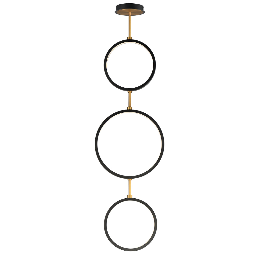 Hoopla - 3-Light LED Pendant in Black / Gold by ET2 Lighting