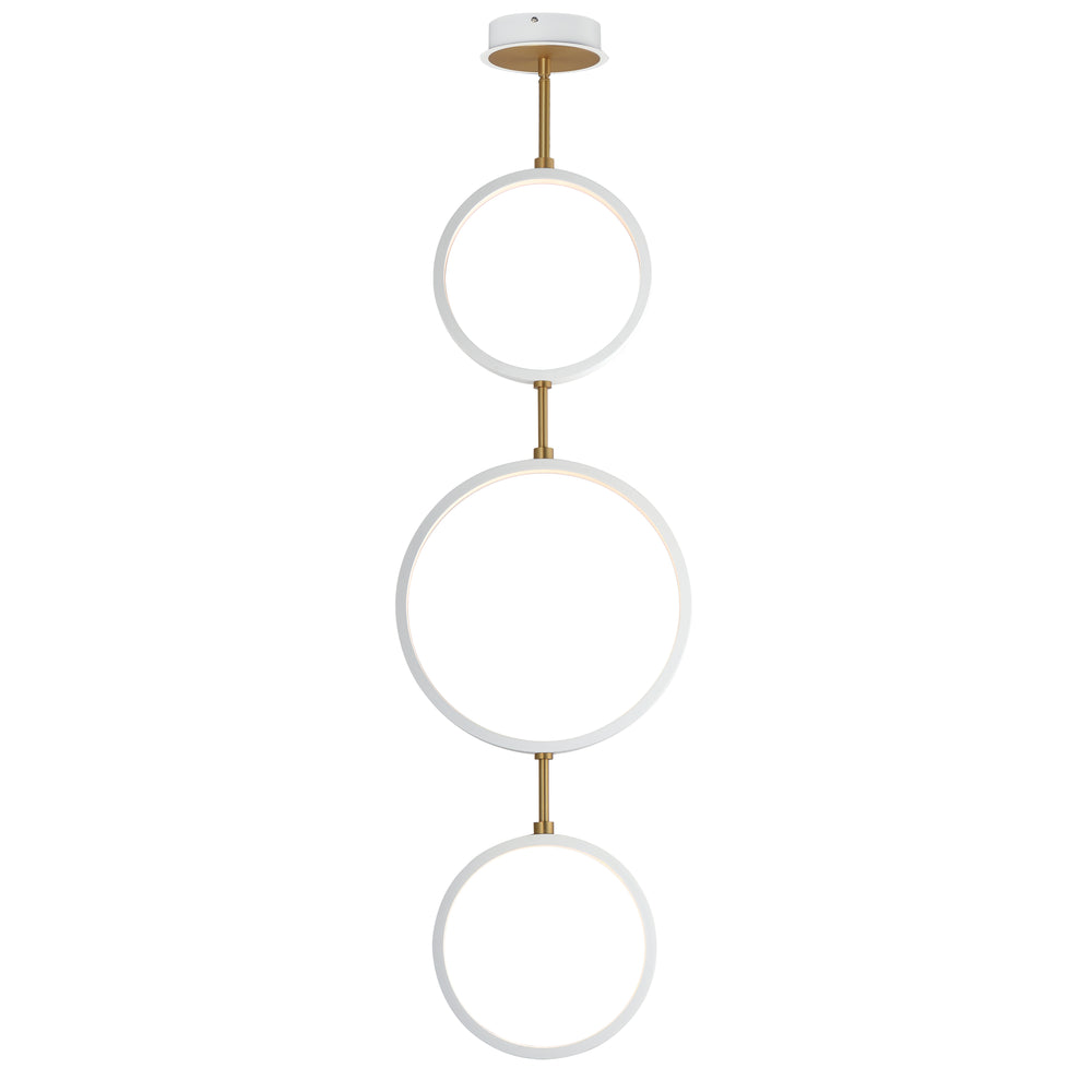 Hoopla - 3-Light LED Pendant in White / Gold by ET2 Lighting
