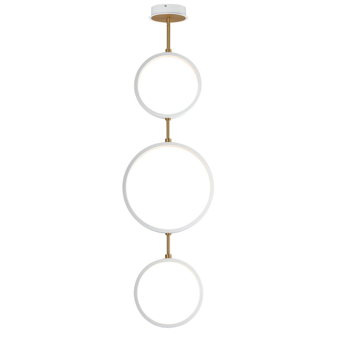 Hoopla - 3-Light LED Pendant in White / Gold by ET2 Lighting