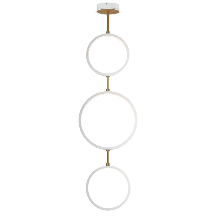 Hoopla - 3-Light LED Pendant in White / Gold by ET2 Lighting