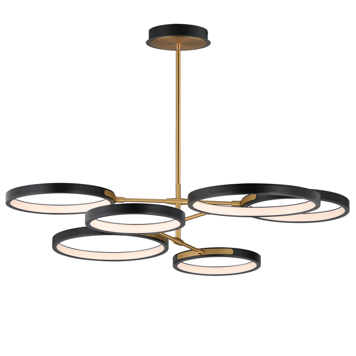 Hoopla - 6-Light LED Pendant Wide in Black / Gold by ET2 Lighting