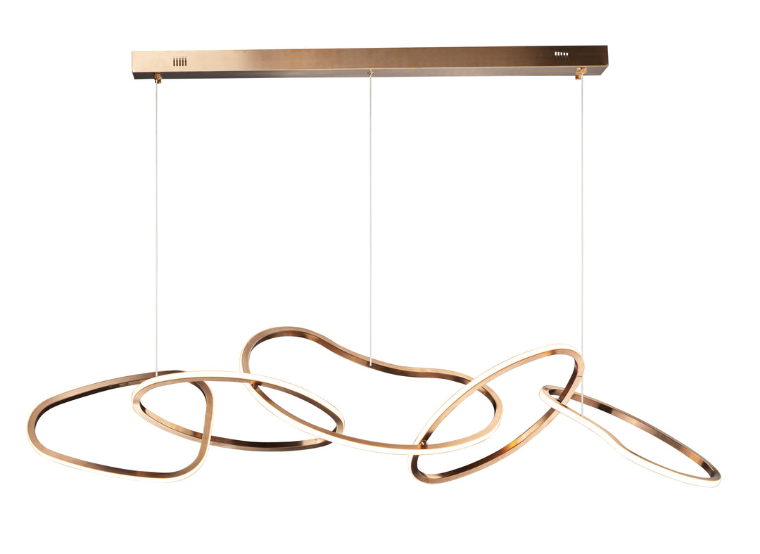 Unity - 5 Light LED Linear Pendant in Brushed Champagne by ET2 Lighting