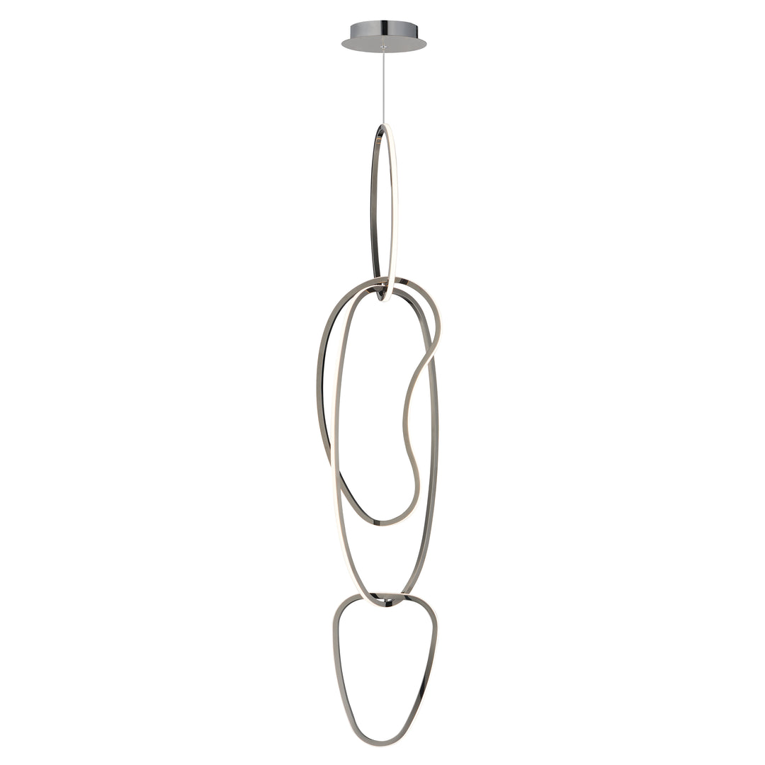 Unity - Vertical LED Pendant in Black Chrome by ET2 Lighting