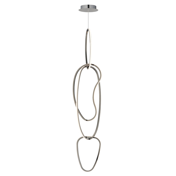 Unity - Vertical LED Pendant in Black Chrome by ET2 Lighting
