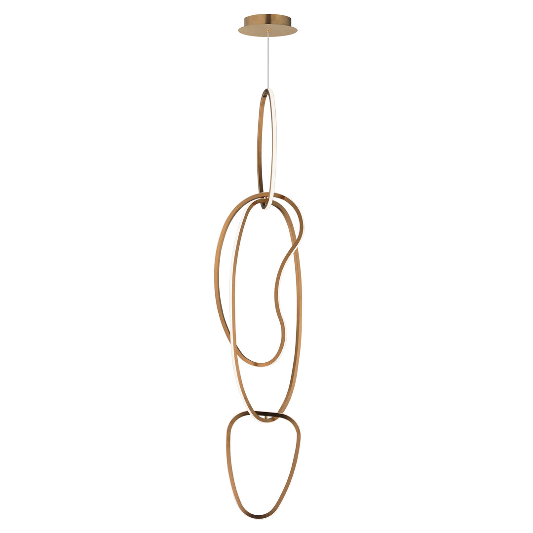 Unity - Vertical LED Pendant in Brushed Champagne by ET2 Lighting