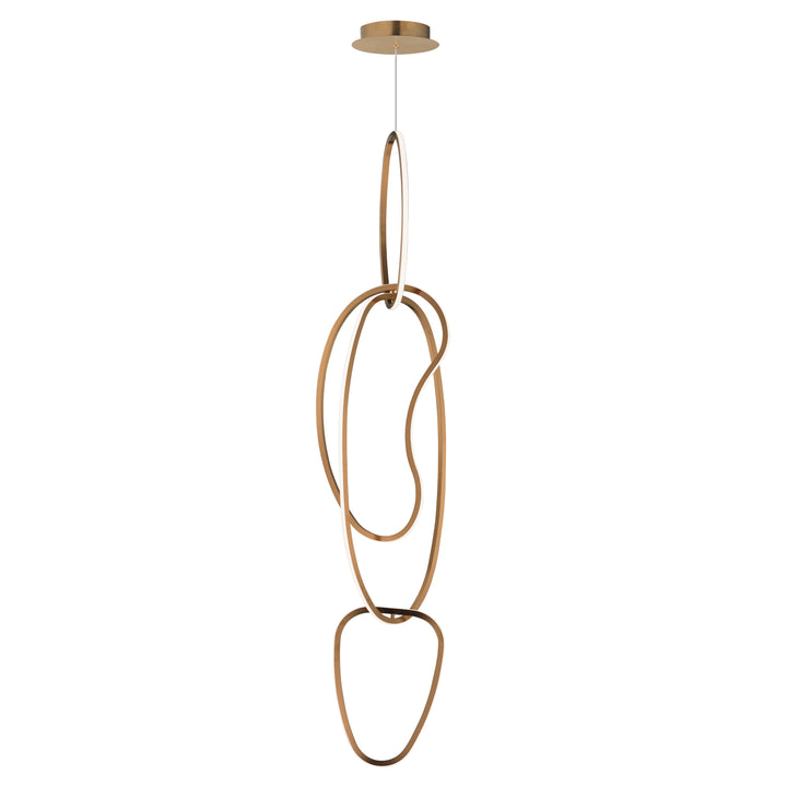 Unity - Vertical LED Pendant in Brushed Champagne by ET2 Lighting