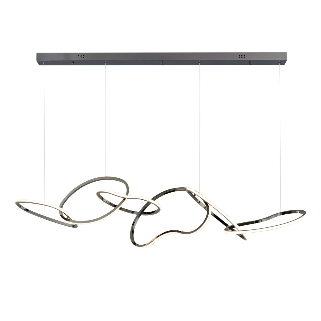 Unity - 6-Light LED Pendant in Black Chrome by ET2 Lighting