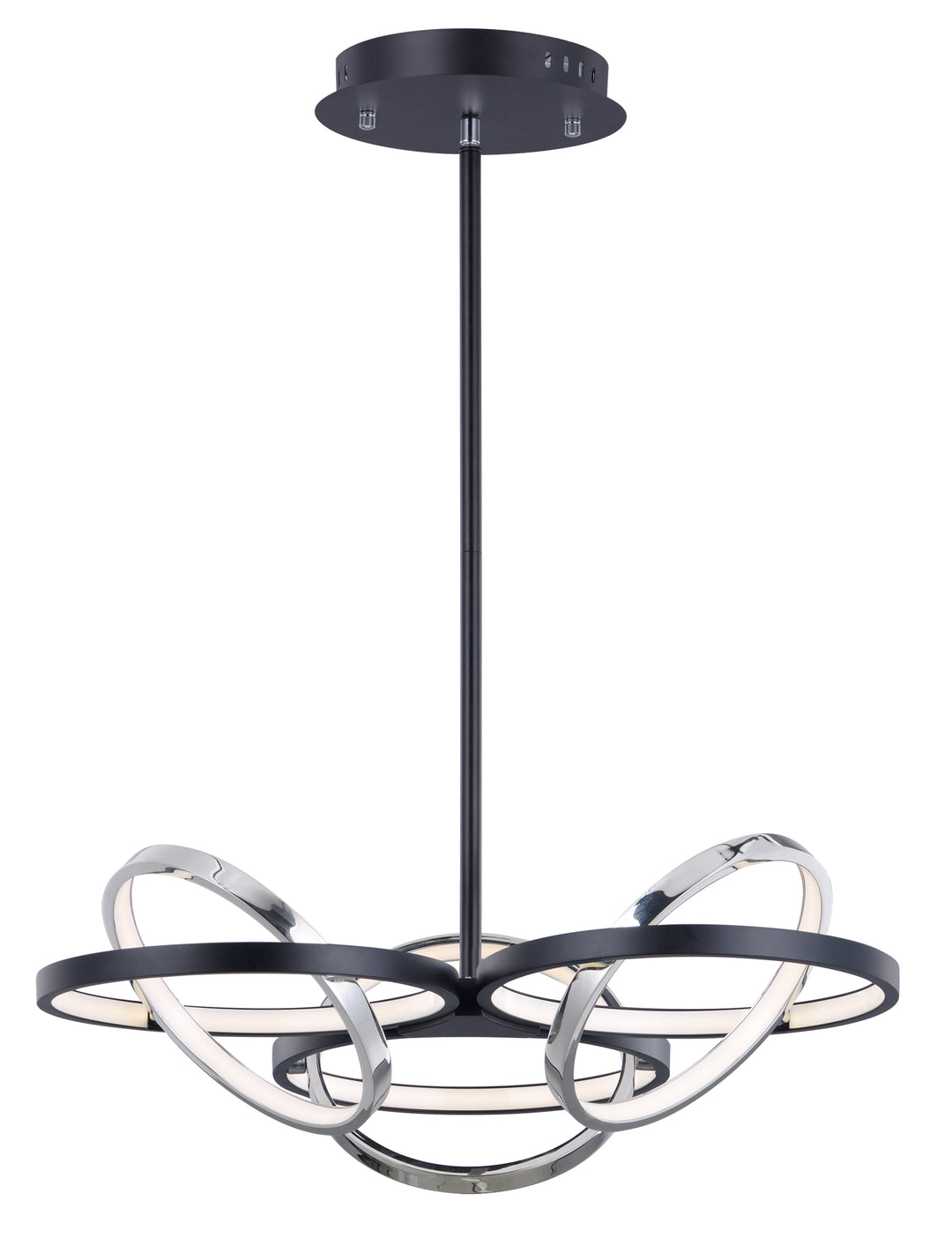 Gyro II - 3-Light LED Pendant in Black / Polished Chrome by ET2 Lighting