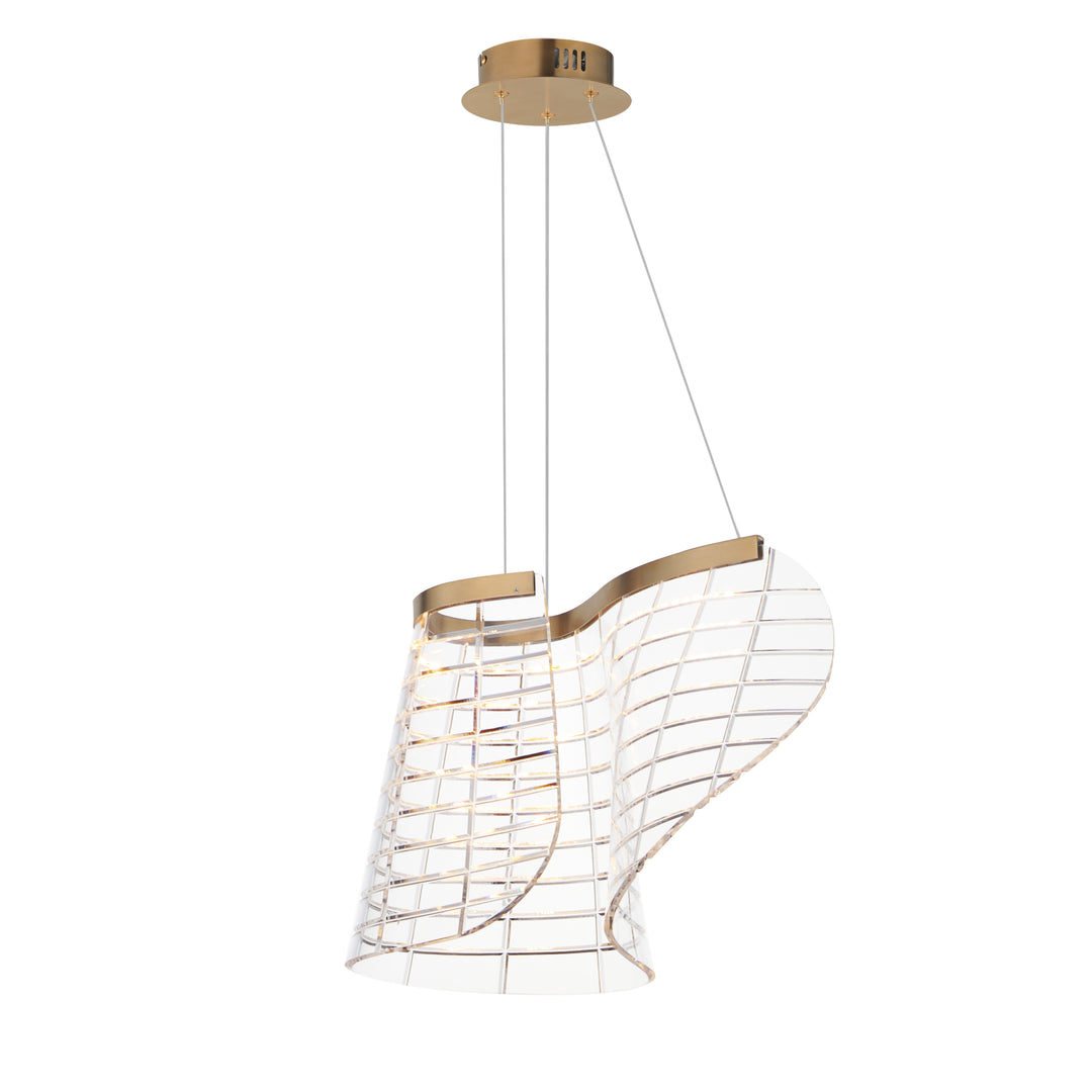 Tartan - 1-Light LED Pendant in Brushed Champagne by ET2 Lighting