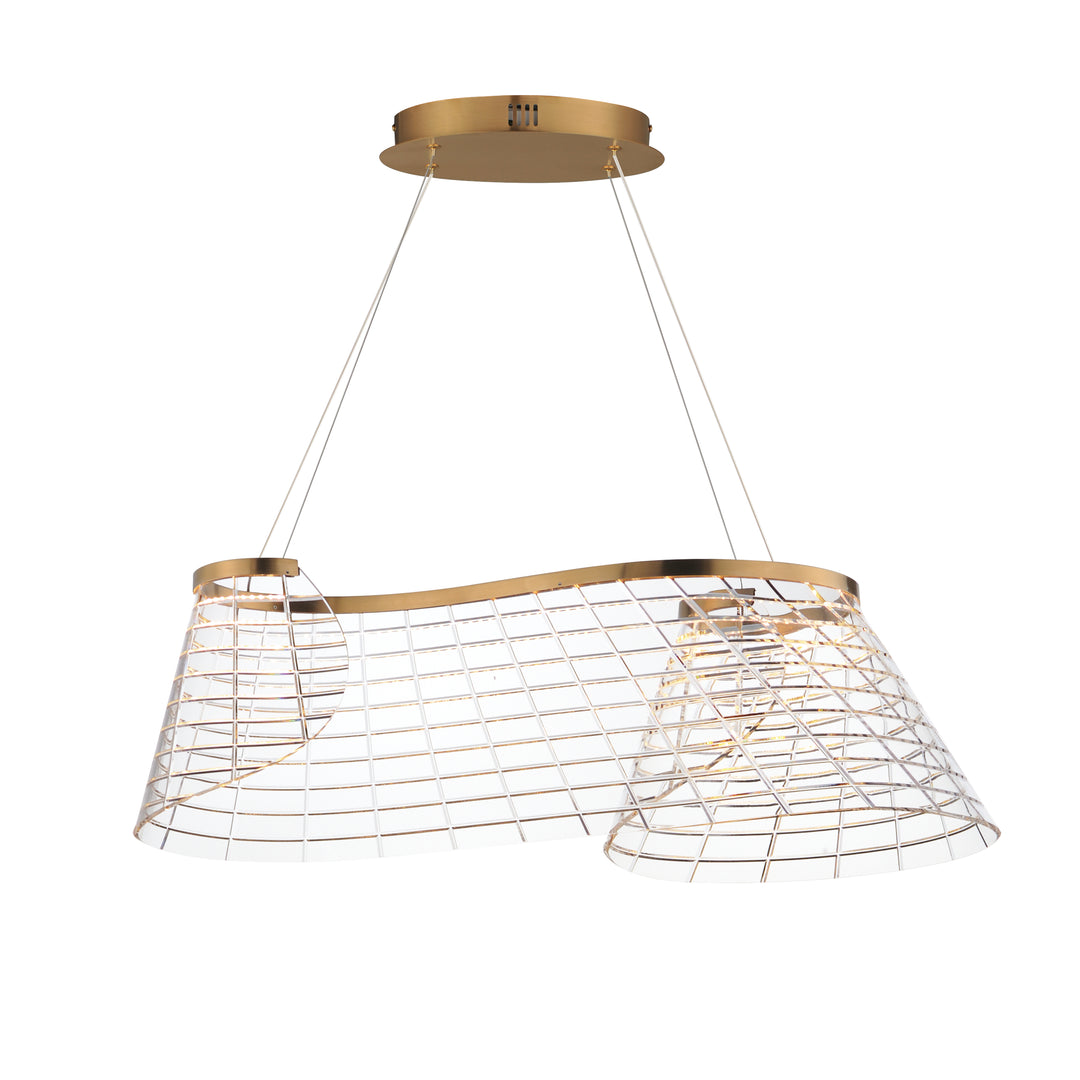 Tartan - 1-Light Linear LED Pendant in Brushed Champagne by ET2 Lighting