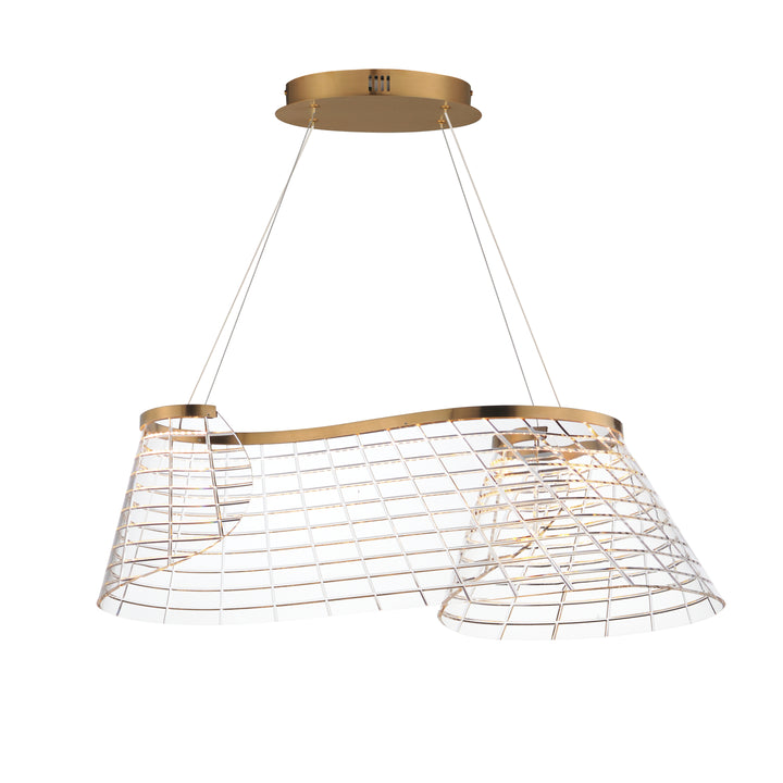 Tartan - 1-Light Linear LED Pendant in Brushed Champagne by ET2 Lighting