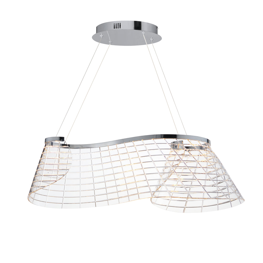 Tartan - 1-Light Linear LED Pendant in Polished Chrome by ET2 Lighting