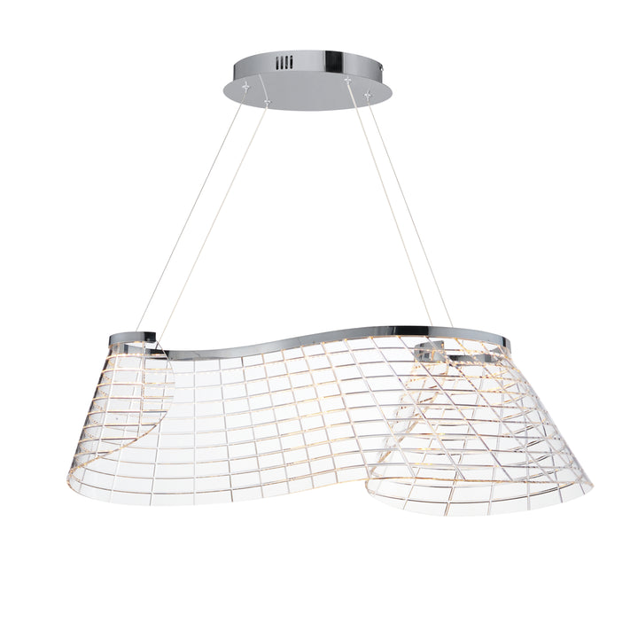 Tartan - 1-Light Linear LED Pendant in Polished Chrome by ET2 Lighting