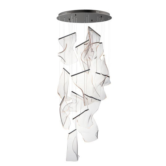 Rinkle - Multiple Light LED Chandelier in Brushed Gunmetal by ET2 Lighting