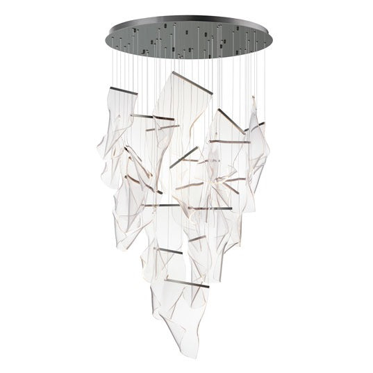 Rinkle - Multiple Light LED Chandelier in Brushed Gunmetal by ET2 Lighting