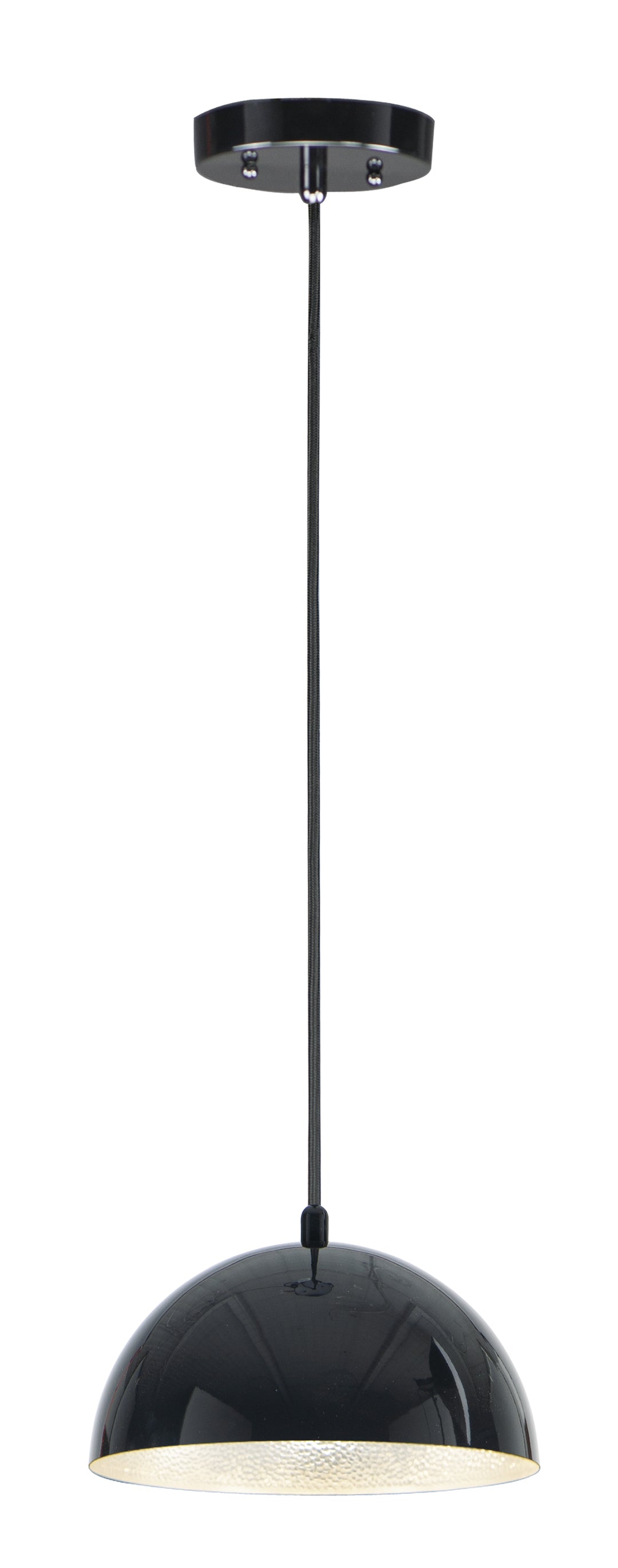 Hemisphere - LED Pendant in Gloss Black / Aluminum by ET2 Lighting