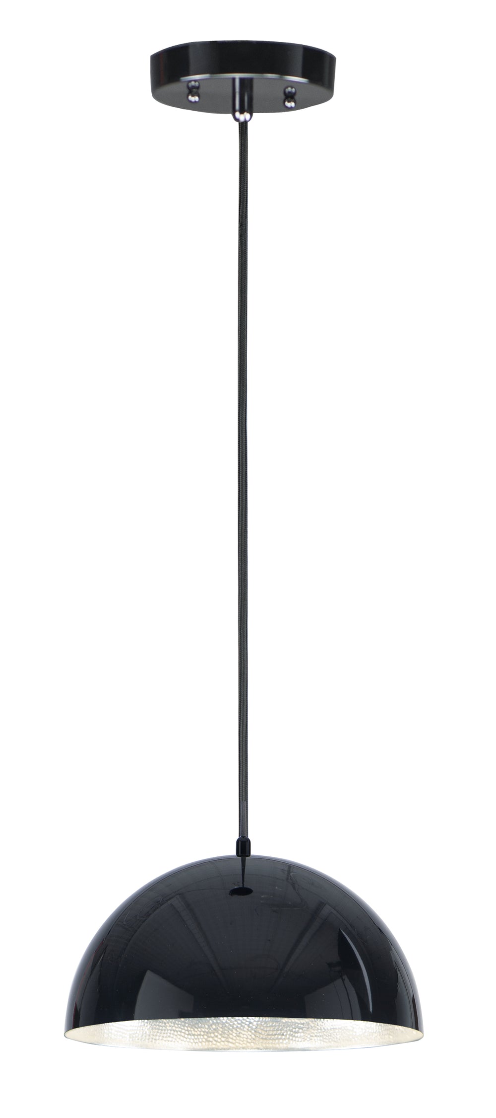Hemisphere - LED Pendant in Gloss Black / Aluminum by ET2 Lighting