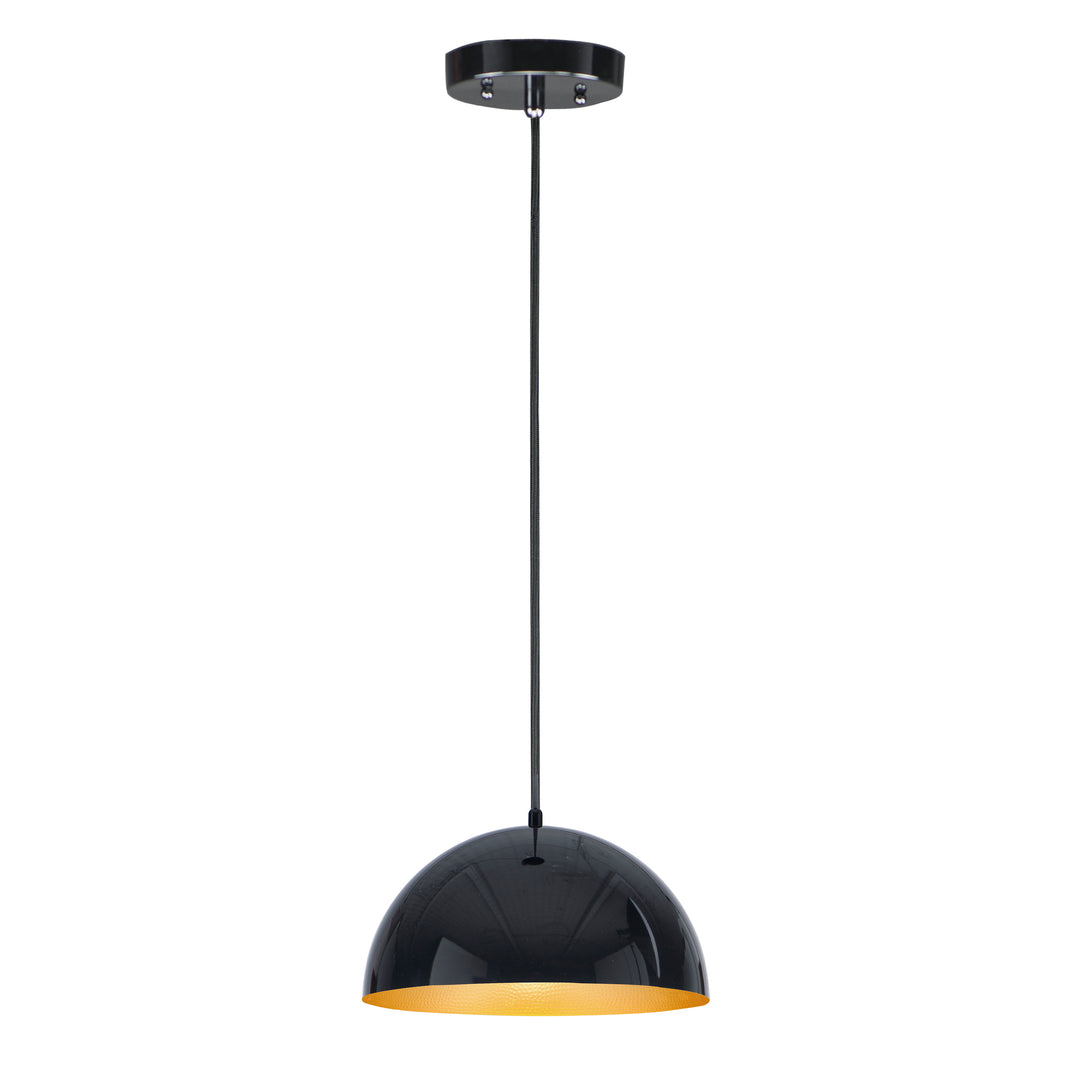 Hemisphere - LED Pendant in Gloss Black / Gold by ET2 Lighting