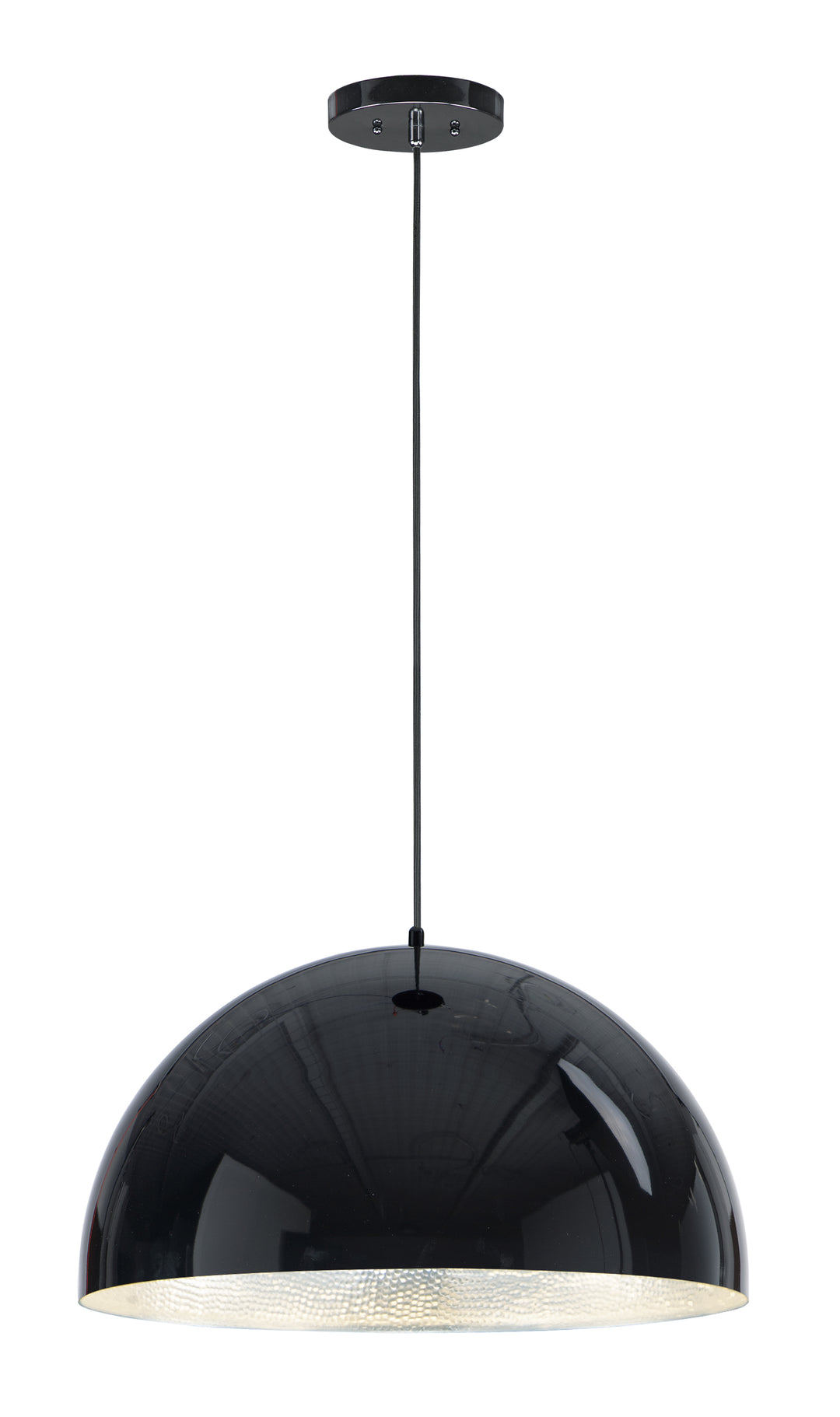 Hemisphere - LED Pendant in Gloss Black / Aluminum by ET2 Lighting