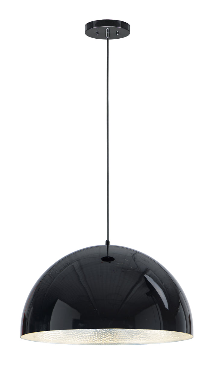 Hemisphere - LED Pendant in Gloss Black / Aluminum by ET2 Lighting