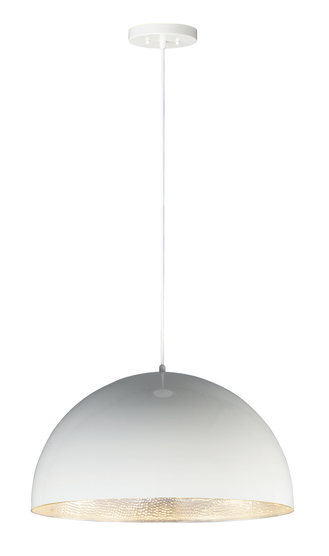 Hemisphere - LED Pendant in Gloss White / Aluminum by ET2 Lighting