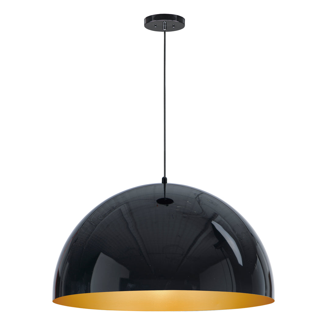 Hemisphere - LED Pendant in Gloss Black / Gold by ET2 Lighting