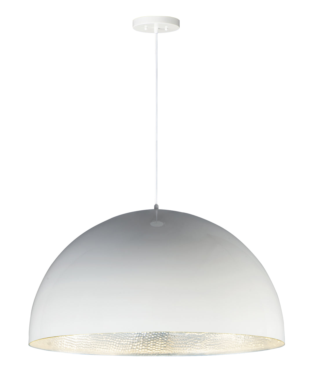 Hemisphere - LED Pendant in Gloss White / Aluminum by ET2 Lighting