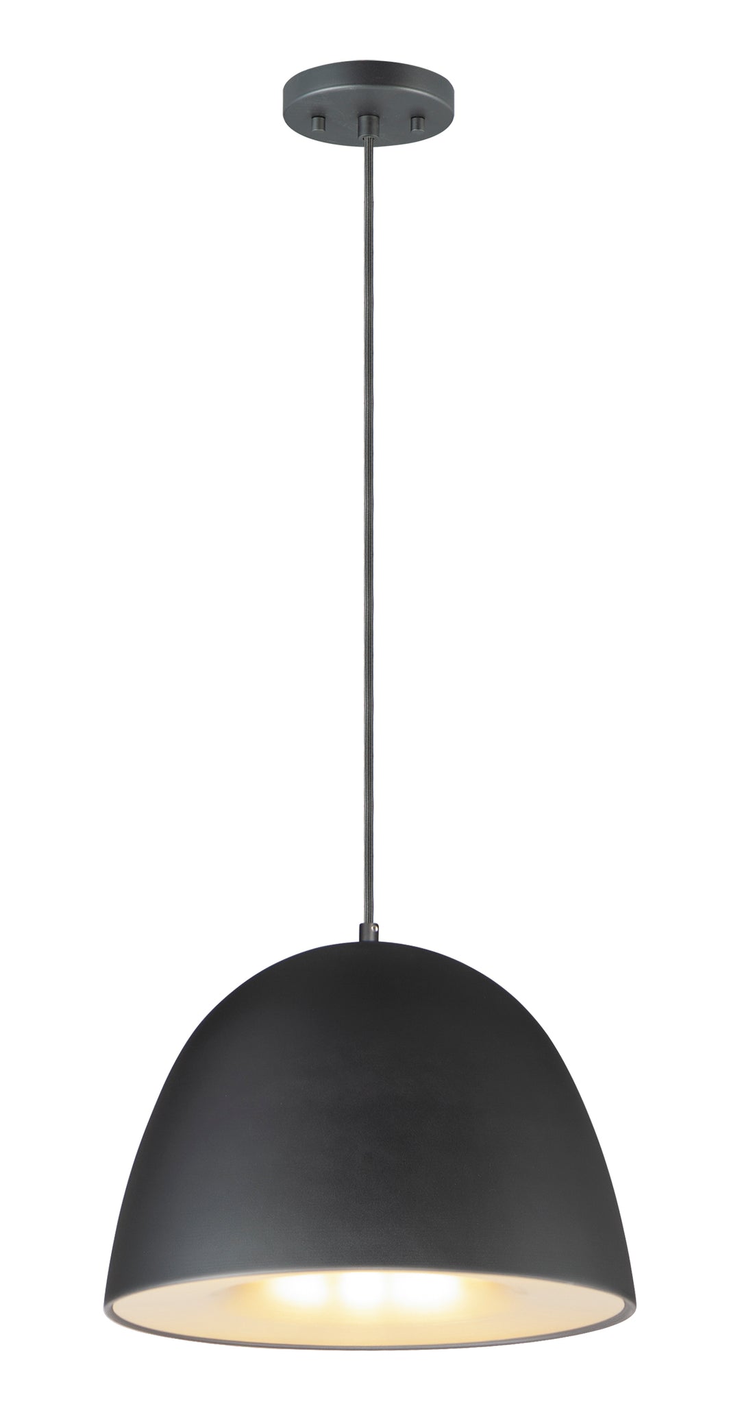 Fungo - LED Pendant in Black with Satin Brass by ET2 Lighting