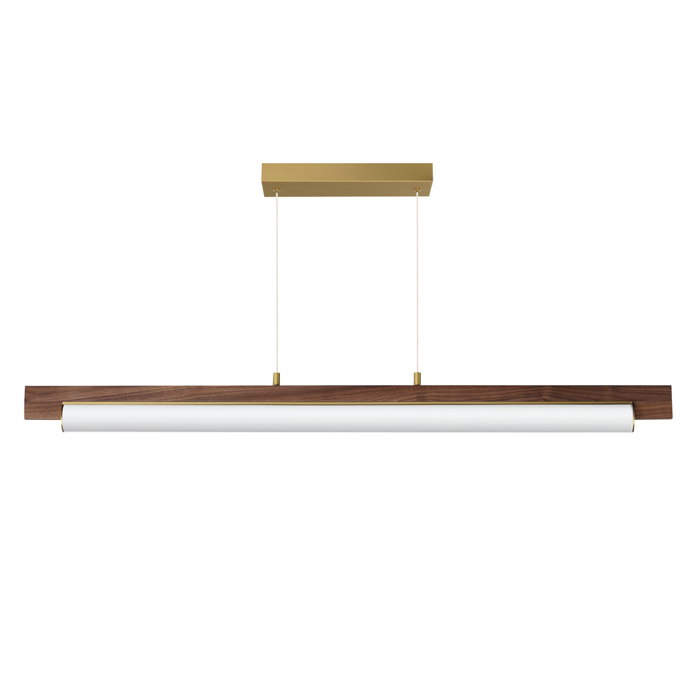 Joist - 45" LED Horizontal Pendant in Walnut / Natural Aged Brass by ET2 Lighting