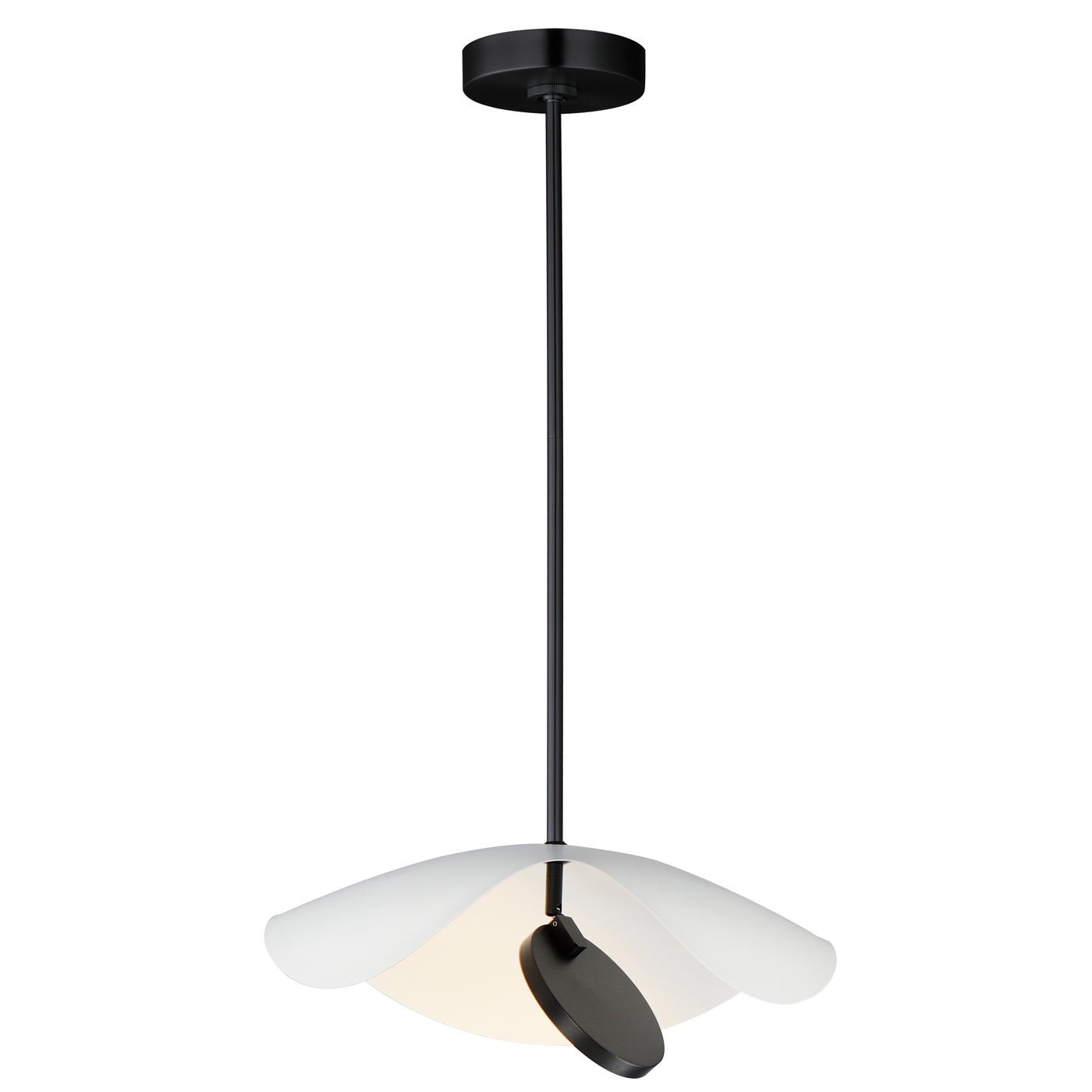 LED Steel Frame and Abstract Disc with Acrylic Diffuser Chandelier