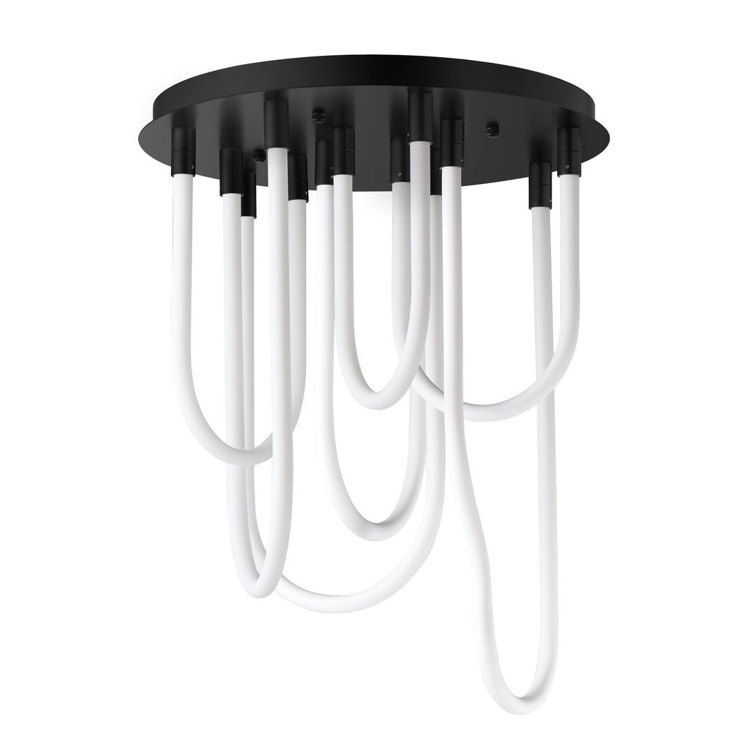 Soleil - 7-Light LED Round Flush Mount in Black by ET2 Lighting