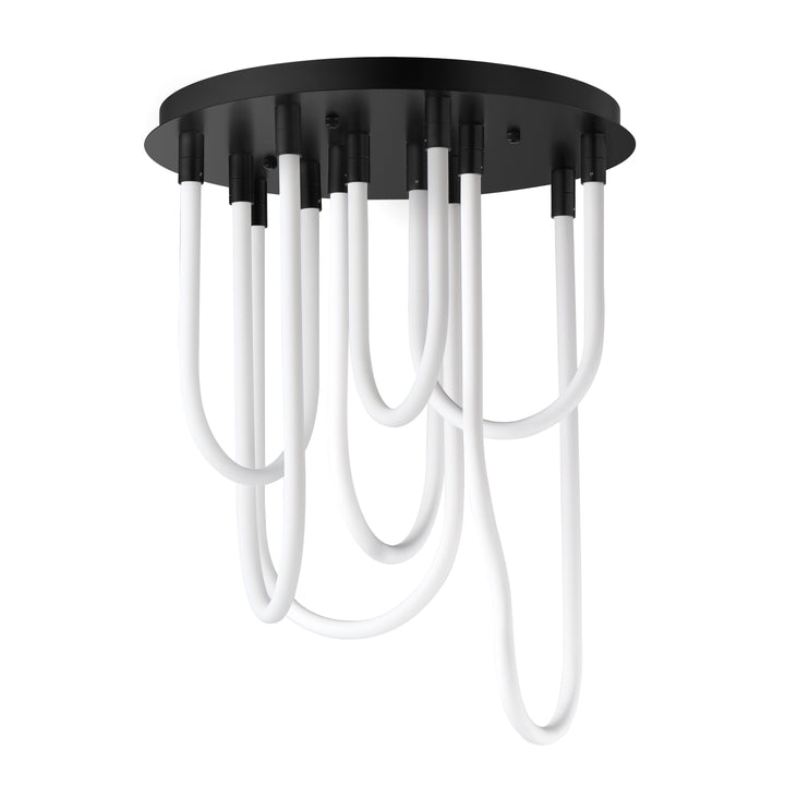 Soleil - 7-Light LED Round Flush Mount in Black by ET2 Lighting