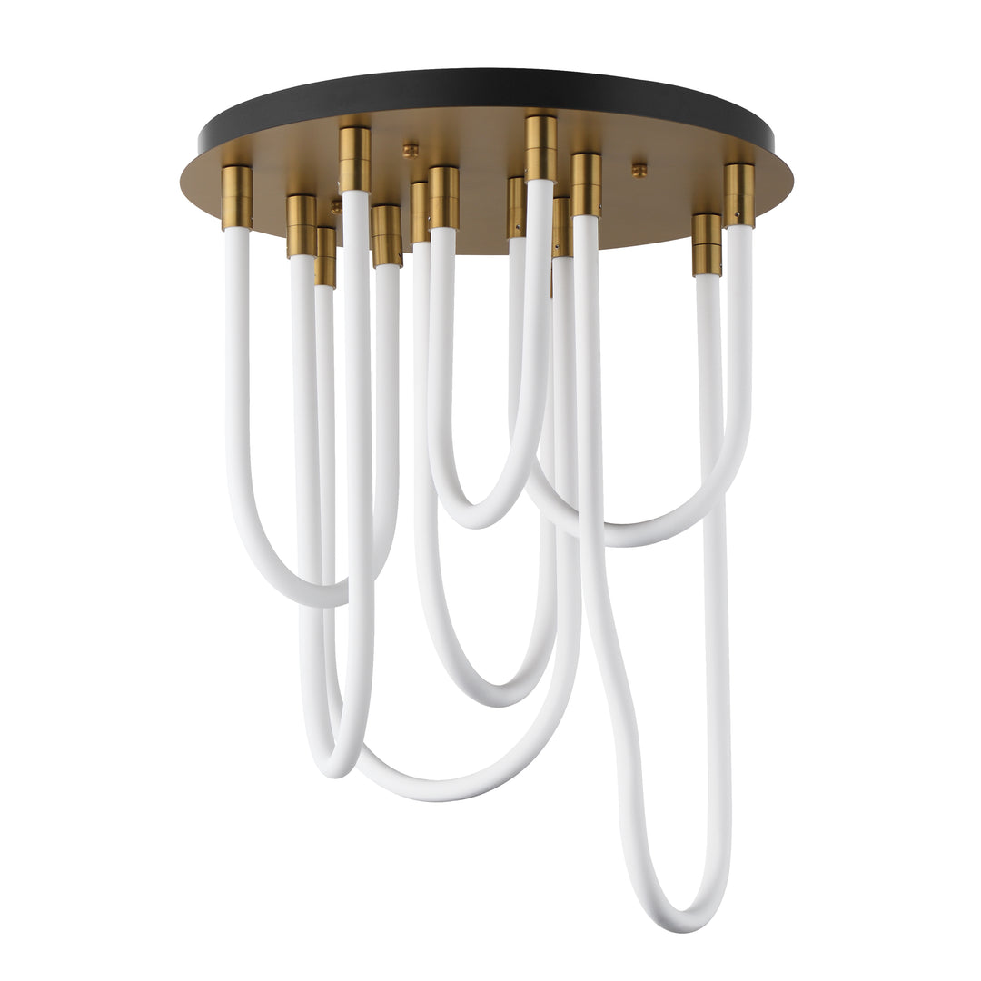 Soleil - 7-Light LED Round Flush Mount in Natural Aged Brass by ET2 Lighting