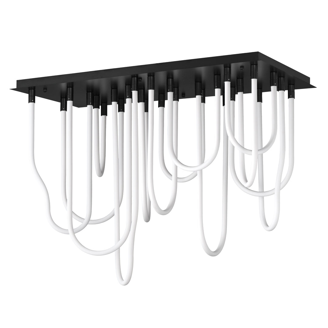 Soleil - 14-Light LED Square Flush Mount in Black by ET2 Lighting