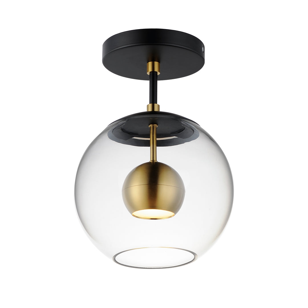 Nucleus - LED Flush Mount in Black / Natural Aged Brass by ET2 Lighting