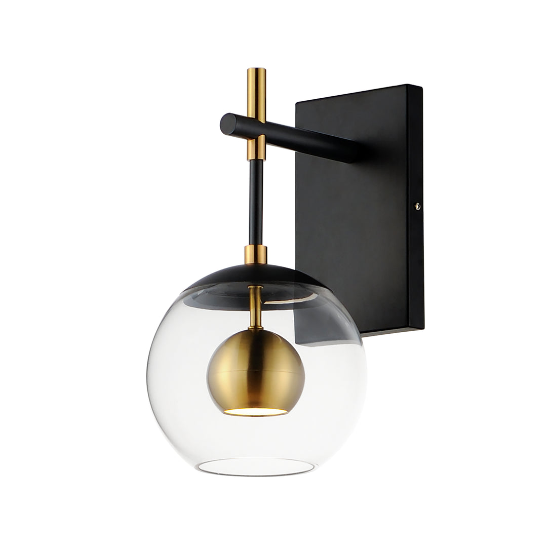 Nucleus - LED Wall Sconce in Black / Natural Aged Brass by ET2 Lighting
