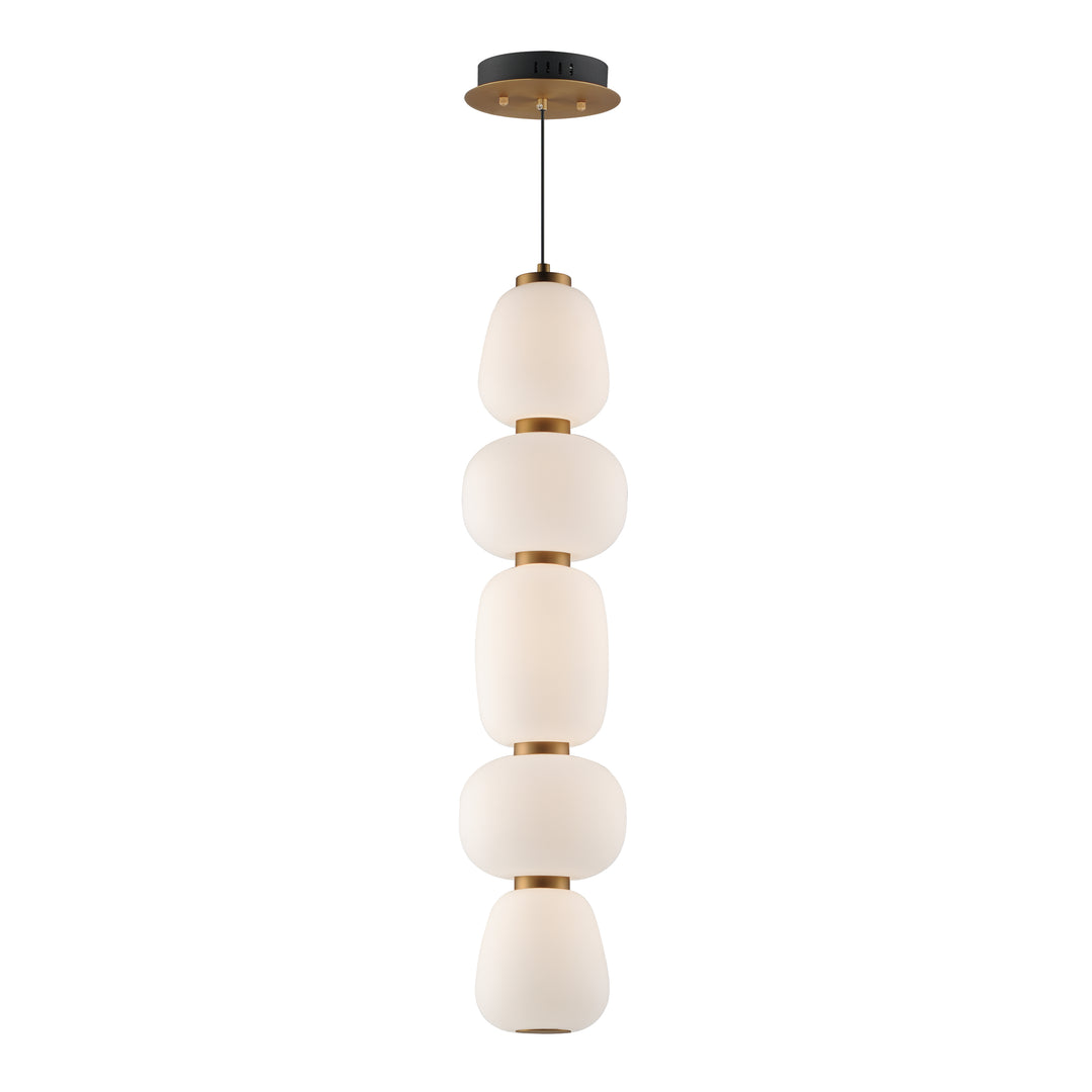 Soji - Single LED Pendant in Black / Gold by ET2 Lighting