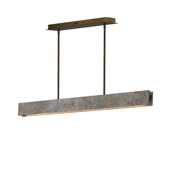 Lintel - LED Linear Stone Pendant in Titanium Travertine / Antique Bronze by ET2 Lighting