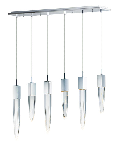 Quartz - 6 Light Linear LED Pendant
