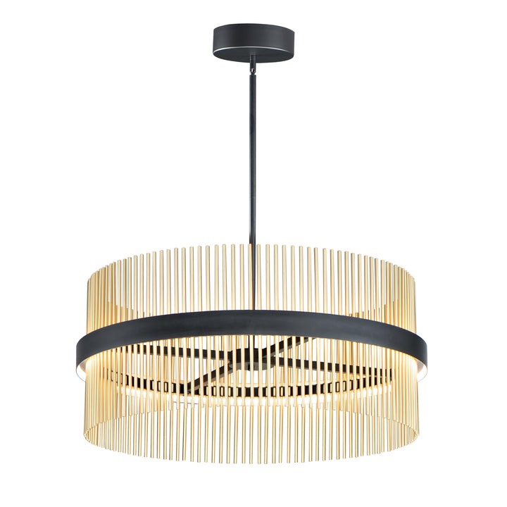 Chimes - 5CCT Select Pendant in Black / Satin Brass by ET2 Lighting